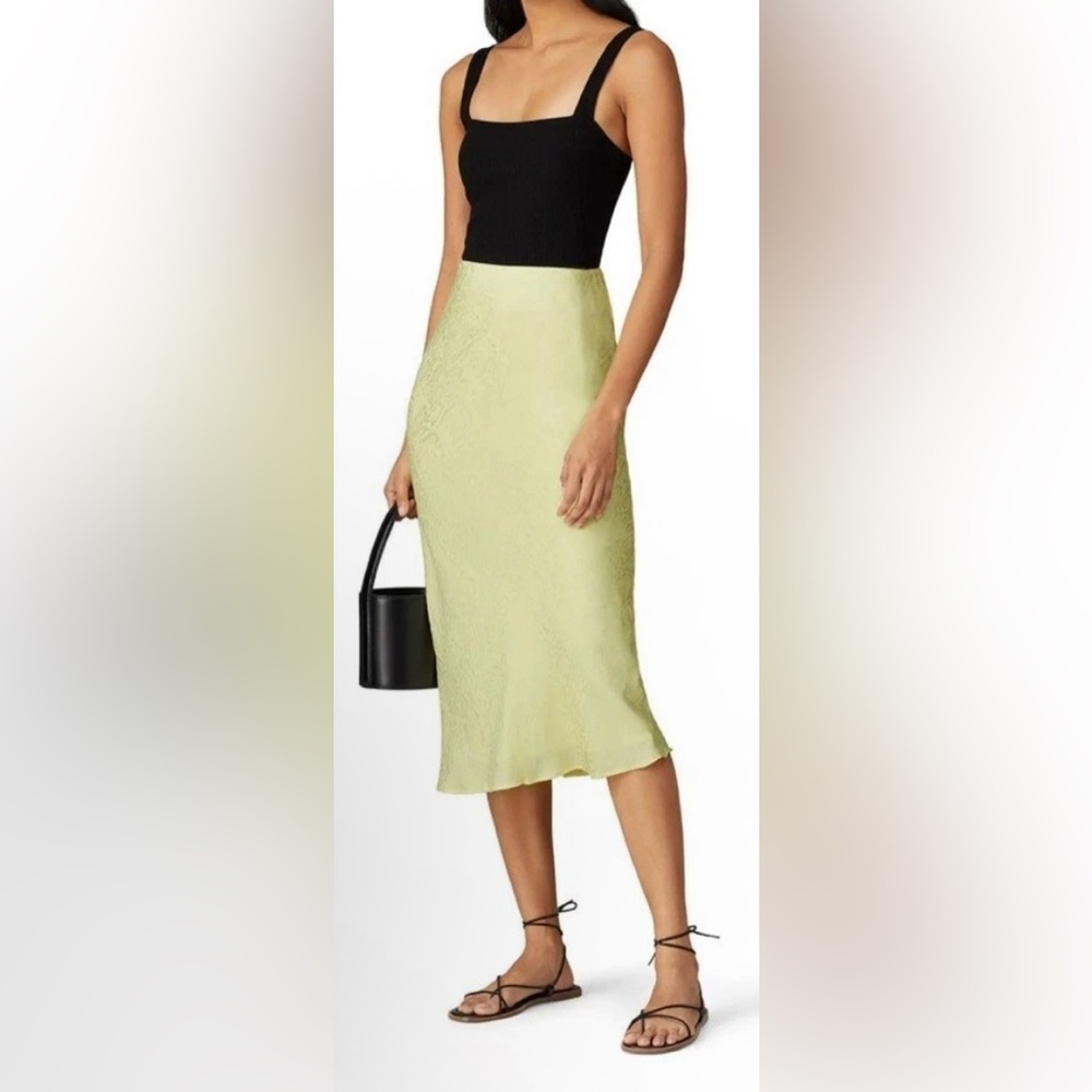 NWT KRISA Boa Midi Skirt in Yellow Size Small